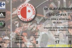 2004 - 2005 10. Slavia - SFC OPAVA