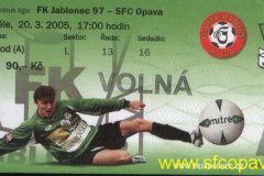 2004 - 2005 20. Jablonec - SFC OPAVA